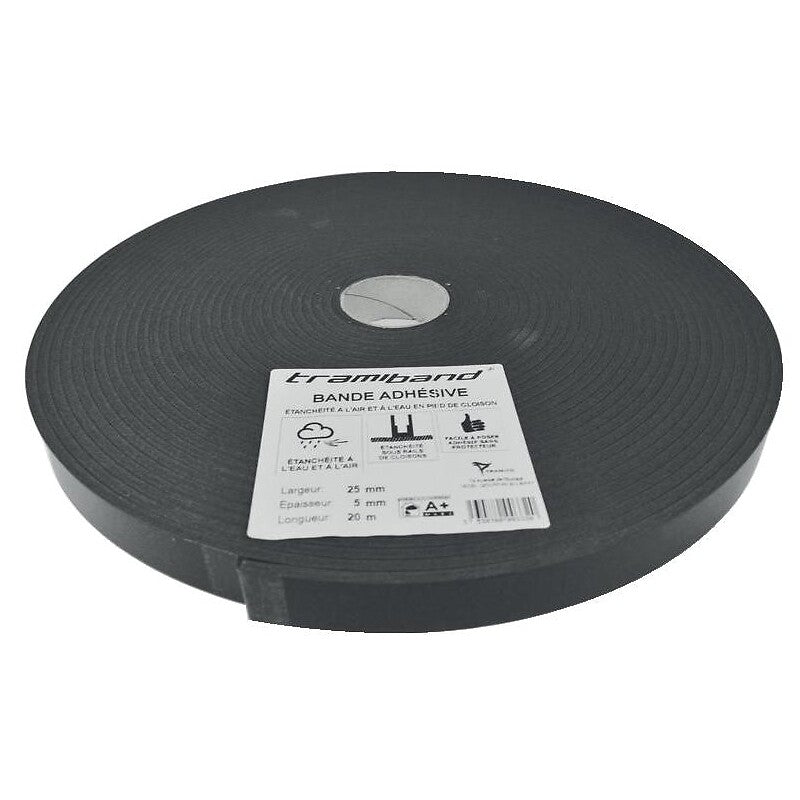 Bande acoustique adhésive 1 face tramiband à base de mousse polyoléfine, largeur 25mm, épaisseur 5mm longueur 20m. materiel.ci - Côte d'Ivoire, c'est la commodité d'une boutique en ligne avec la qualité d'un service professionnel en Côte d'Ivoire. découvrez notre gamme complète d'outils et de matériaux.