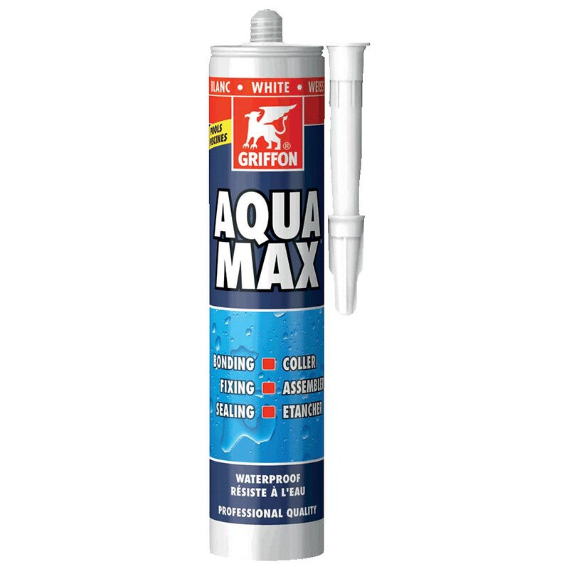 Colle de montage et mastic d'étanchéité aquamax, coloris blanc, carton de 12 pièces. avec materiel.ci - Côte d'Ivoire, accédez à une quincaillerie de qualité sans quitter votre domicile en Côte d'Ivoire. une expérience d'achat en ligne simple et sécurisée.