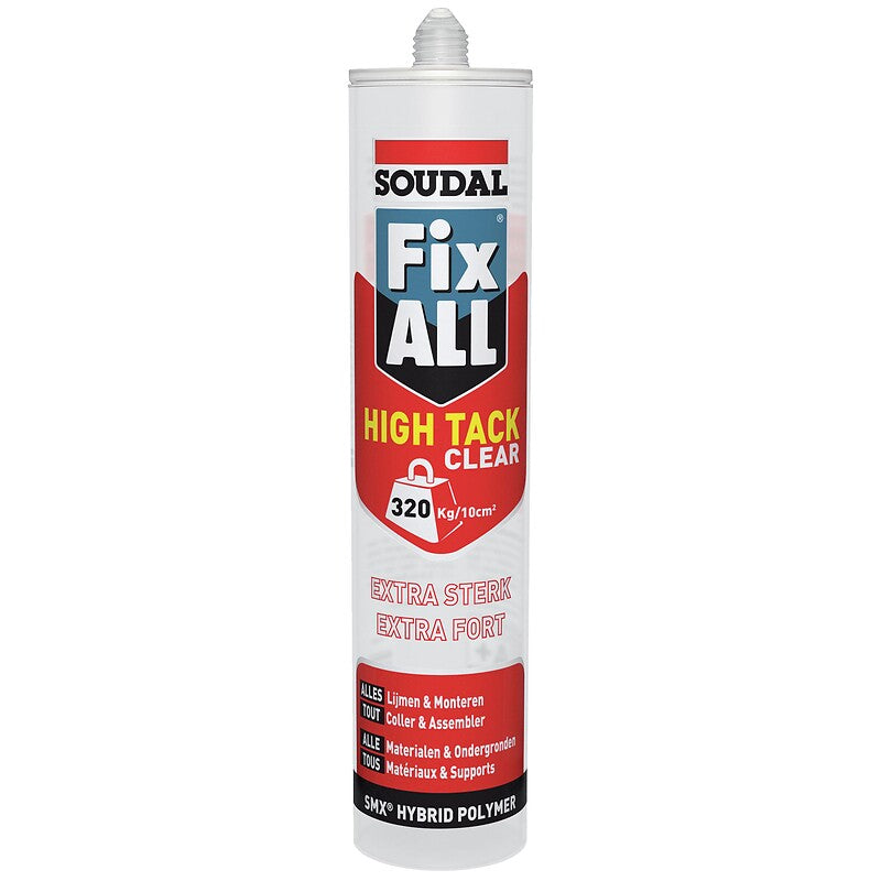 Colle et mastic neutre fix all high tack clear polymère transparent carton de 12 cartouches de 290ml. explorez materiel.ci - Côte d'Ivoire, la boutique en ligne de quincaillerie de choix en Côte d'Ivoire. des outils aux matériaux de construction, nous avons tout ce qu'il vous faut.