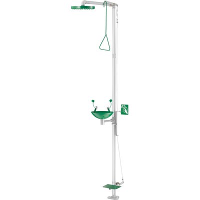 Combiné de douche de sécurité et lave-yeux sur colonne à commandes manuelles ou au pied : réf. 9203. achetez en toute tranquillité avec materiel.ci - Côte d'Ivoire, votre expert en ligne en quincaillerie en Côte d'Ivoire. profitez de produits de haute performance livrés directement chez vous.