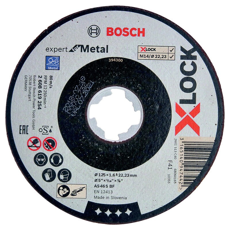 Disque à tronçonner métal moyeu plat Xlock 125x1,6 mm boîte de 25 disques