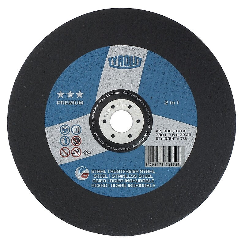 Disque à tronçonner premium moyeu déporté coupe acier/inox ø 230 épaisseur 3 mm alésage 22,2 mm. materiel.ci - Côte d'Ivoire, c'est la solution en ligne pour tous vos projets de bricolage et de construction en Côte d'Ivoire. accédez à une gamme variée de produits en quelques clics.