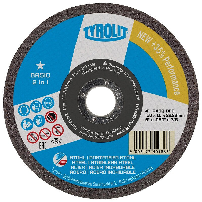 Disques à tronçonner basic 2 en 1 moyeu plat coupe acier inox diamètre 115mm épaisseur 1,6 mm alésage 22,2mm boîte de 25. optez pour materiel.ci - Côte d'Ivoire, votre boutique en ligne de quincaillerie en Côte d'Ivoire, pour des produits de qualité et un service client irréprochable.