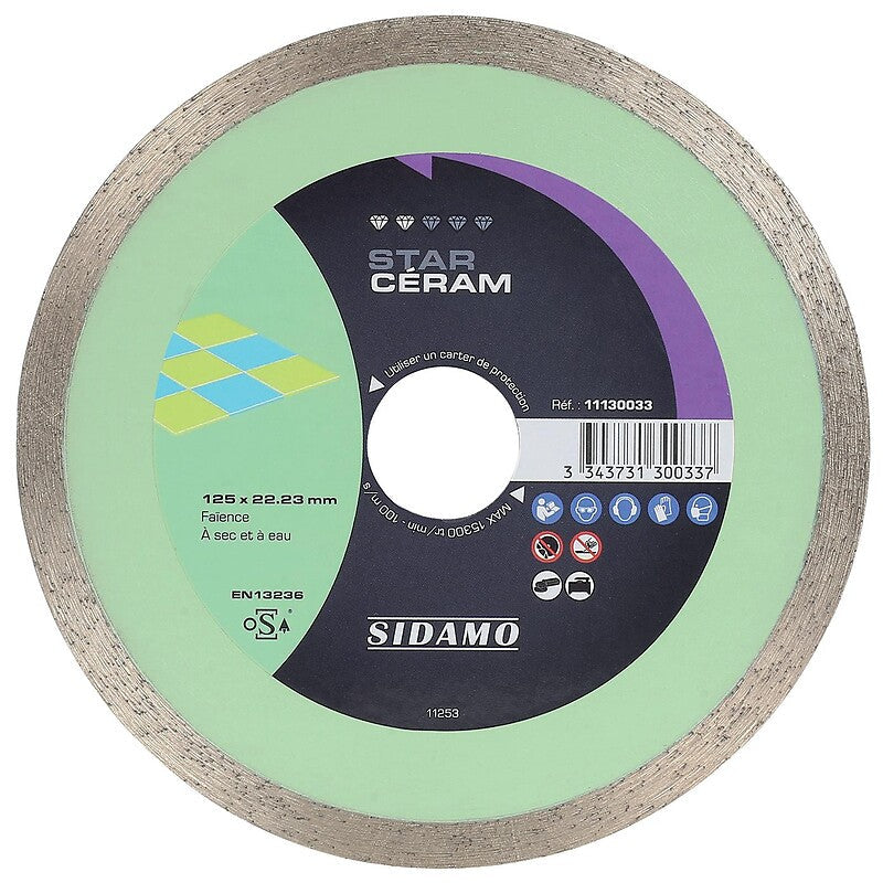 Disques diamants jante continue matériaux de décoration star céram diamètre 125 mm, épaisseur 1,6 mm, alésage 22,2 mm. materiel.ci - Côte d'Ivoire, la boutique en ligne de choix pour des solutions de quincaillerie robustes en Côte d'Ivoire. explorez notre catalogue complet pour tous vos besoins.