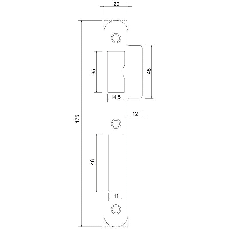 Gâche à double entrée pour serrure de sûreté à larder finition inox. materiel.ci - Côte d'Ivoire vous facilite la vie avec une boutique en ligne complète pour tous vos besoins en quincaillerie en Côte d'Ivoire. des produits fiables livrés rapidement.