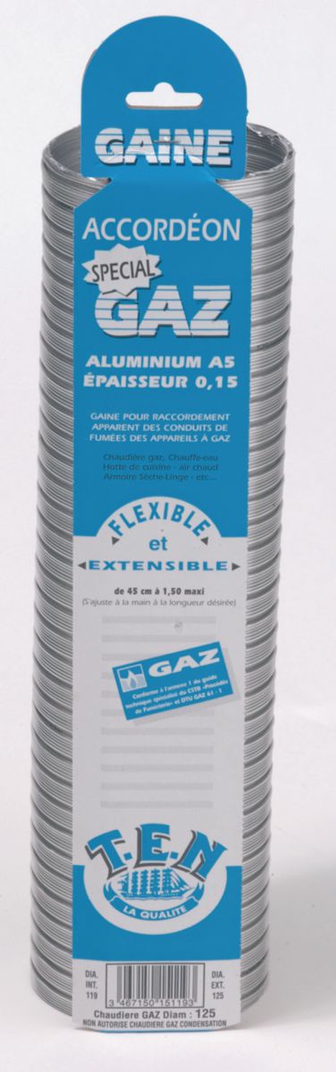 Gaine accordéon ''spécial gaz'' + raccord alu longueur 0,45 m à 1,50 m diamètre 139 / 146 réf. 015139. materiel.ci - Côte d'Ivoire vous offre une sélection inégalée d'articles de quincaillerie en ligne en Côte d'Ivoire. commandez facilement et bénéficiez d'une livraison rapide et fiable.