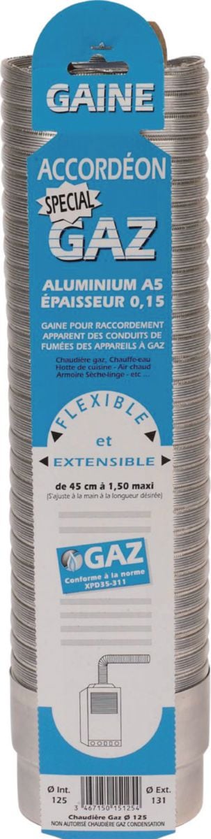 Gaine accordéon ten ''spécial gaz'' + raccord alu longueur 0,45 m à 1,50 m diamètre 83 / 89, réf.015083. materiel.ci - Côte d'Ivoire, votre boutique en ligne de quincaillerie en Côte d'Ivoire, offre des solutions pratiques et fiables. commandez facilement et recevez rapidement.