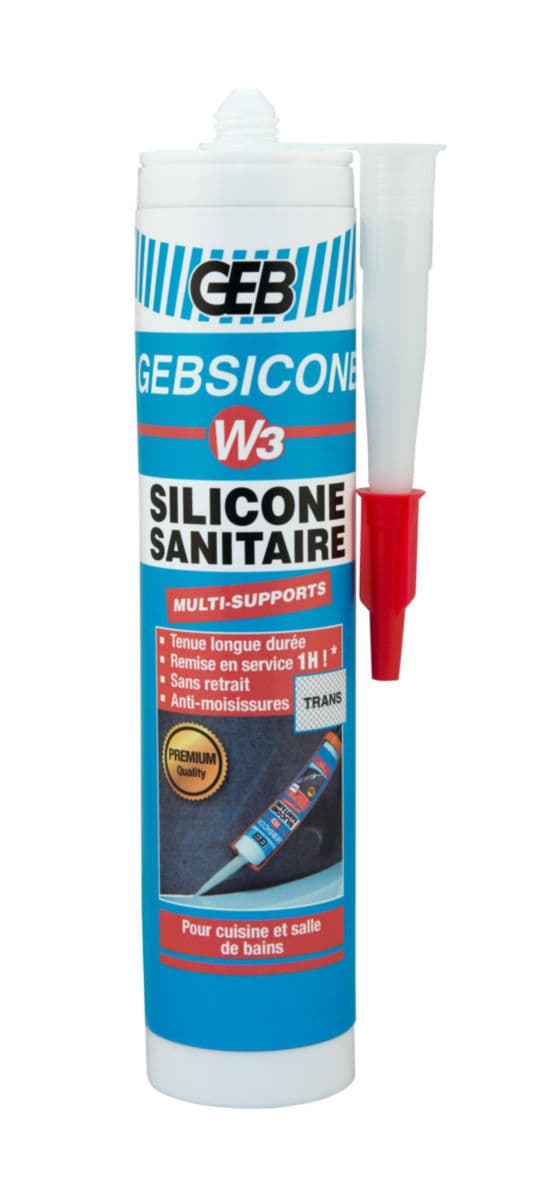 Gebsicone w3 mastic 100% silicone d'étanchéité cartouche de 280ml trans réf 890751. disponible abidjan cote d'ivoire.