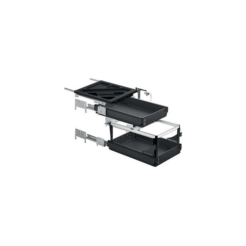 Kit de caisson 1 tiroir sortie totale et 1 tiroir ds super extension, silent system, 392 x 730, noir. achetez en toute tranquillité avec materiel.ci - Côte d'Ivoire, votre expert en ligne en quincaillerie en Côte d'Ivoire. profitez de produits de haute performance livrés directement chez vous.