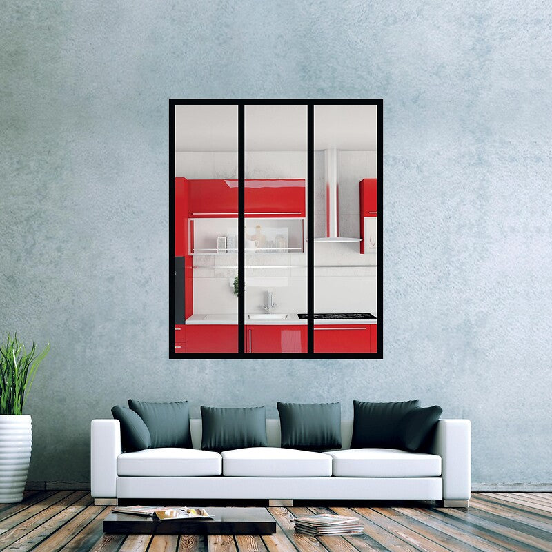 Kit de verrière d'intérieur avec verre - 3 carreaux - l 1020 x h 1250 mm - en aluminium laqué noir granité ral 9005. materiel.ci - Côte d'Ivoire est votre boutique en ligne de référence pour tous vos besoins en quincaillerie en Côte d'Ivoire. découvrez une large gamme de produits de qualité pour vos projets de construction et de rénovation.