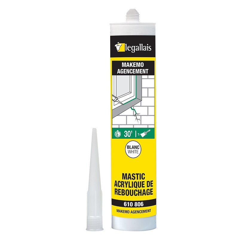 Mastic agencement acrylique makemo blanc en cartouche de 310 ml. pour une quincaillerie de qualité en Côte d'Ivoire, faites confiance à materiel.ci - Côte d'Ivoire, votre boutique en ligne. des produits sélectionnés avec soin et un service exceptionnel.