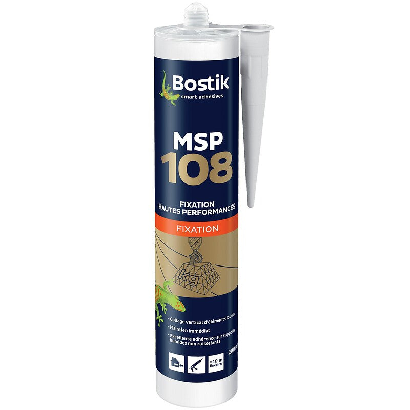 Mastic ms polymère msp 108 coloris blanc cartouche de 290 ml. achetez en toute tranquillité avec materiel.ci - Côte d'Ivoire, votre expert en ligne en quincaillerie en Côte d'Ivoire. profitez de produits de haute performance livrés directement chez vous.