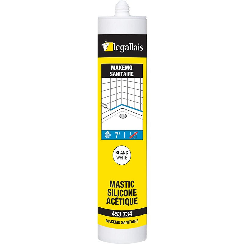 Mastic sanitaire silicone acétique makemo, coloris blanc, cartouche 300 ml. pour des achats de quincaillerie en ligne en Côte d'Ivoire, choisissez materiel.ci - Côte d'Ivoire. une vaste sélection de produits de qualité pour tous vos projets.