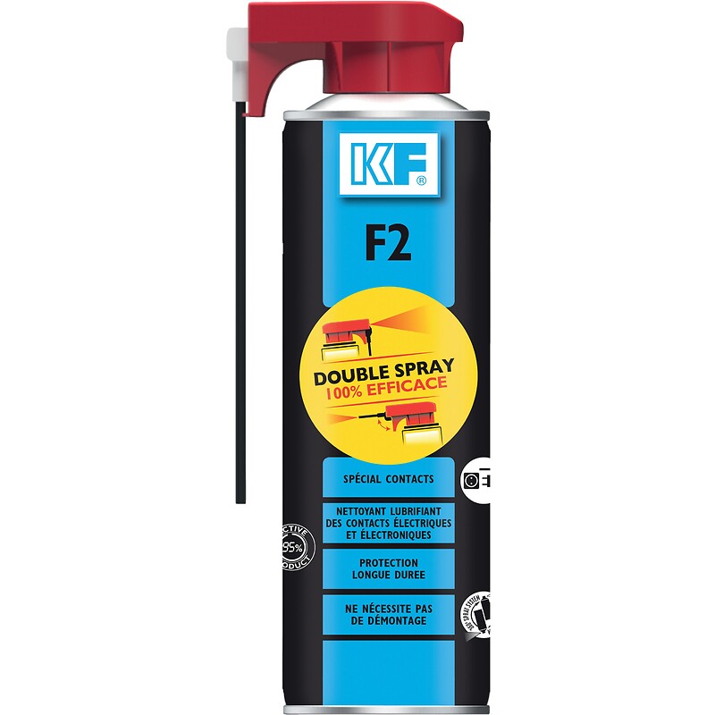 Nettoyant et lubrifiant f2 spécial contacts mobiles électriques et électroniques aérosol double spray de 500ml net. optez pour materiel.ci - Côte d'Ivoire, votre boutique en ligne de quincaillerie en Côte d'Ivoire, pour des produits de qualité et un service client irréprochable.