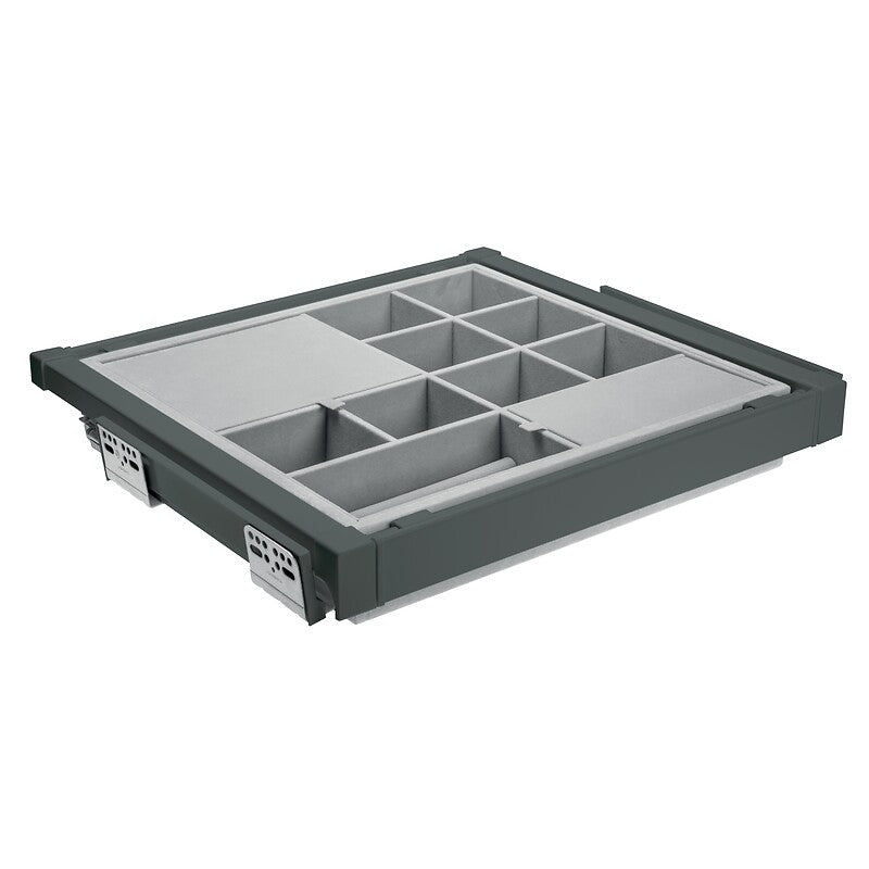 Organiseur coulissant ajustabale à sortie totale elite - largeur 600 mm - finition anthracite. découvrez materiel.ci - Côte d'Ivoire, votre partenaire en ligne pour des solutions de quincaillerie robustes et durables en Côte d'Ivoire. profitez de notre vaste catalogue de produits à des prix compétitifs.