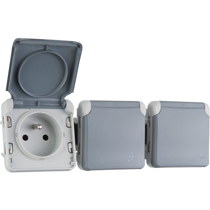 Prises 3x2p+t horizontal précâblées - gris - 16 a - 250 v - ref.069564. materiel.ci - Côte d'Ivoire, votre boutique en ligne pour une quincaillerie de qualité en Côte d'Ivoire. accédez facilement à une gamme variée d'outils et de matériaux.