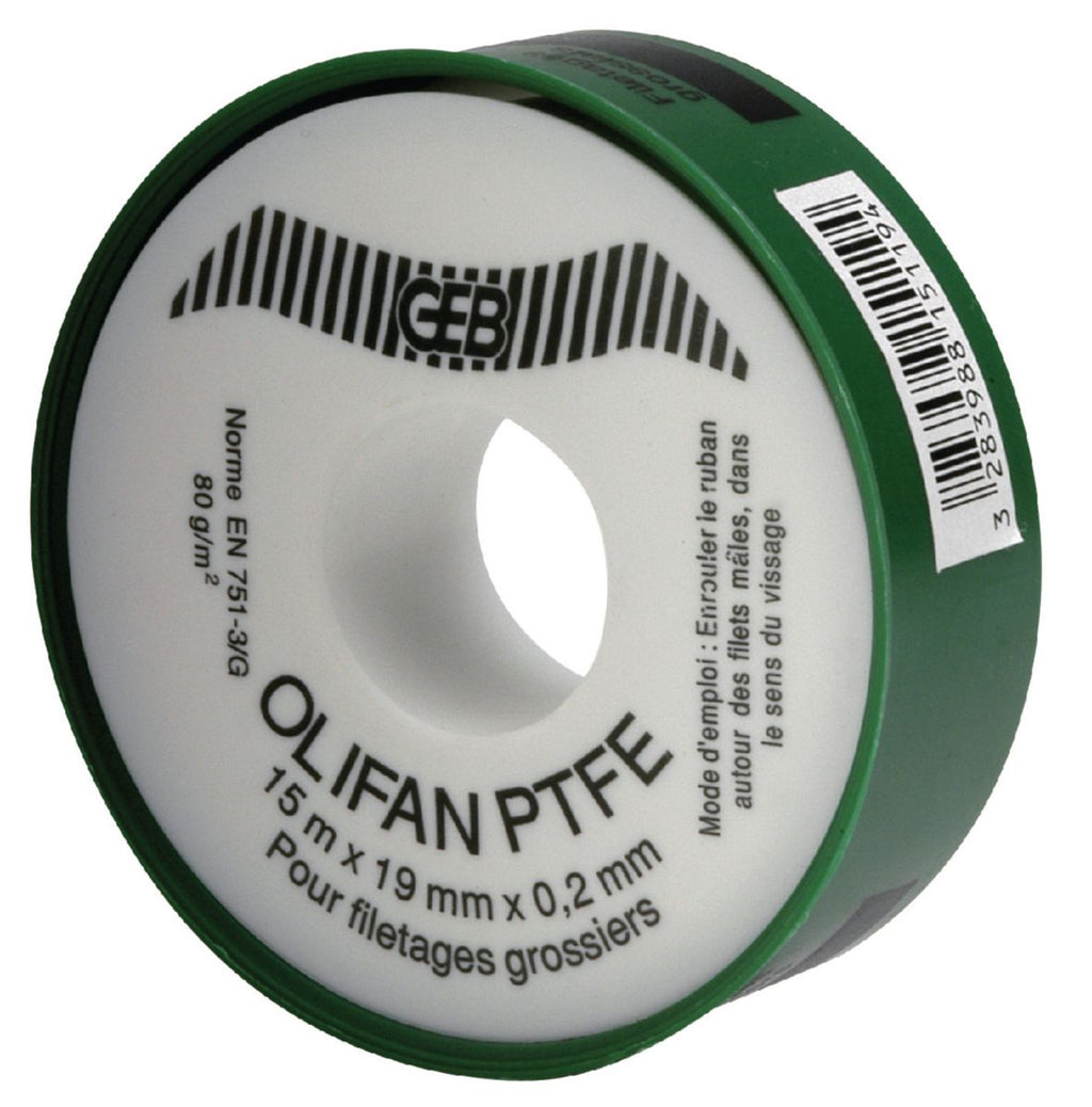 Ruban d'étanchéité olifan ptfe spécial gros diamètres 19mmx15mx0,2mm cache vert réf 815119. avec materiel.ci - Côte d'Ivoire, accédez à une quincaillerie de qualité sans quitter votre domicile en Côte d'Ivoire. une expérience d'achat en ligne simple et sécurisée.