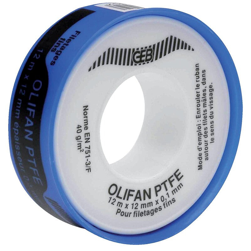 Ruban d'étanchéité ptfe longueur 12 m largeur 12 mm épaisseur 0,1 mm. materiel.ci - Côte d'Ivoire, votre destination en ligne pour tout ce qui concerne la quincaillerie en Côte d'Ivoire. achetez des outils et des matériaux de haute qualité sans quitter votre maison.