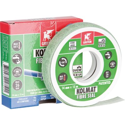 Ruban d'étanchéité raccords filetés kolmat fibre seal. materiel.ci - Côte d'Ivoire est votre boutique en ligne de référence pour tous vos besoins en quincaillerie en Côte d'Ivoire. découvrez une large gamme de produits de qualité pour vos projets de construction et de rénovation.