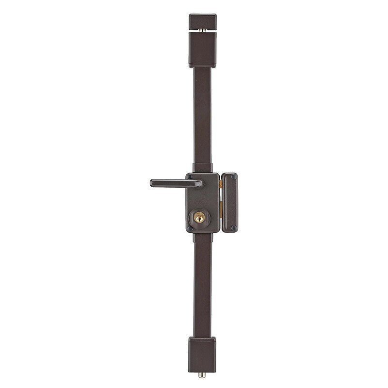 Serrure 3 points en applique à cylindre rond type beluga vertical à fouillot main gauche coloris marron foncé. materiel.ci - Côte d'Ivoire vous facilite la vie avec une boutique en ligne complète pour tous vos besoins en quincaillerie en Côte d'Ivoire. des produits fiables livrés rapidement.