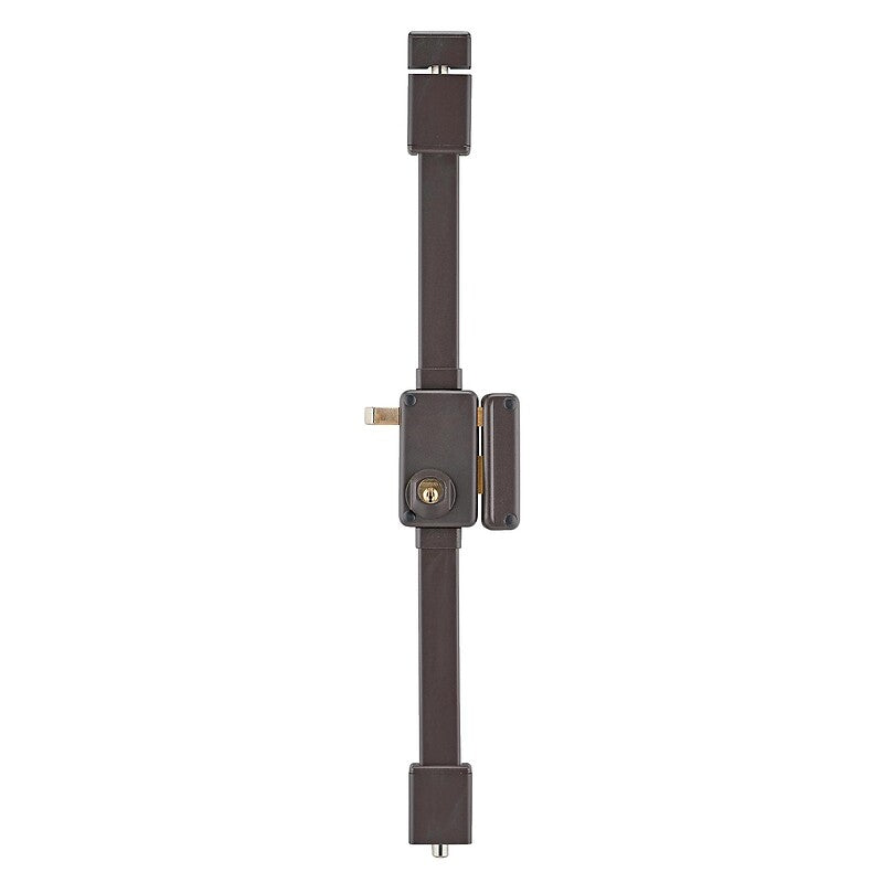 Serrure 3 points en applique à cylindre rond type beluga vertical à tirage main gauche coloris marron foncé. materiel.ci - Côte d'Ivoire, votre boutique en ligne de quincaillerie en Côte d'Ivoire, offre des solutions pratiques et fiables. commandez facilement et recevez rapidement.
