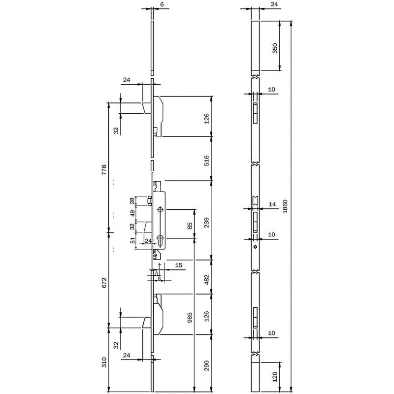 Serrure à larder 3 points à cylindre européen pêne dormant et rouleau tétiêre u de 24 x 6 x 1860 mm axe 30 electa tf3. pour des achats de quincaillerie en ligne en Côte d'Ivoire, choisissez materiel.ci - Côte d'Ivoire. une vaste sélection de produits de qualité pour tous vos projets.