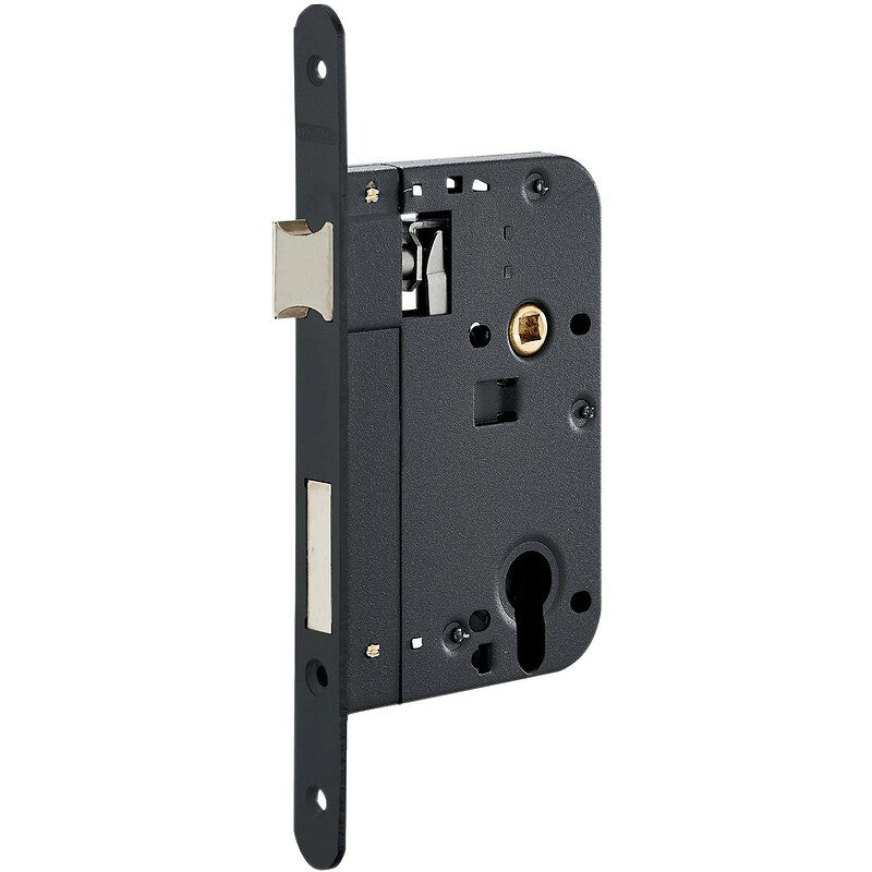 Serrure à larder de sûreté à cylindre européen axe 80 mm entraxe 70 mm têtière à bouts ronds reversible avec gâche. materiel.ci - Côte d'Ivoire, la boutique en ligne de choix pour des solutions de quincaillerie robustes en Côte d'Ivoire. explorez notre catalogue complet pour tous vos besoins.