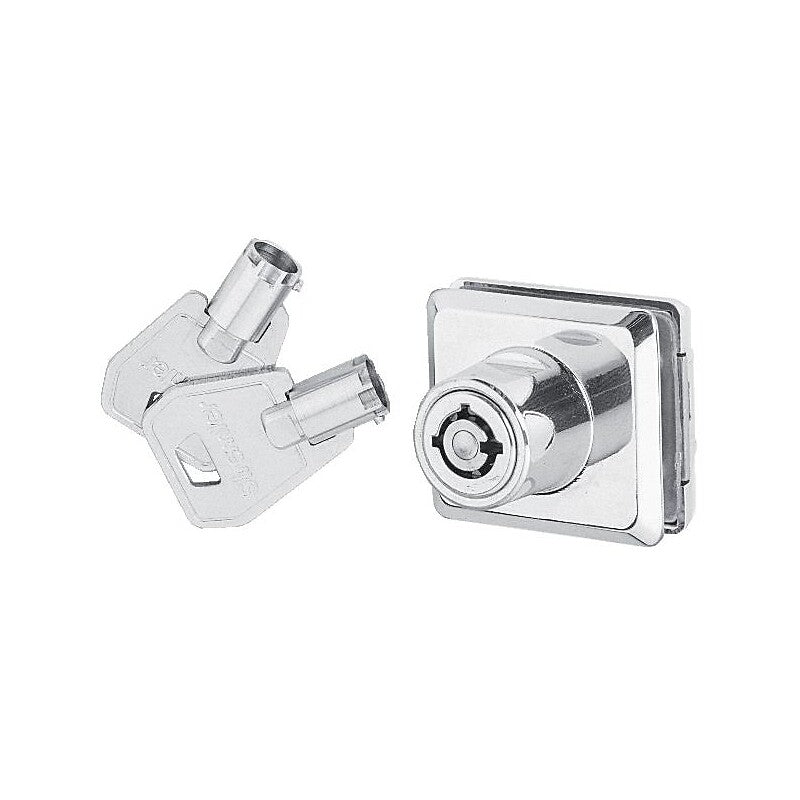 Serrure chromée pour porte à battants en verre d'épaisseur 6 à 8 mm. materiel.ci - Côte d'Ivoire offre une solution pratique et efficace pour tous vos besoins en quincaillerie en Côte d'Ivoire. explorez notre sélection en ligne et bénéficiez d'un service rapide.
