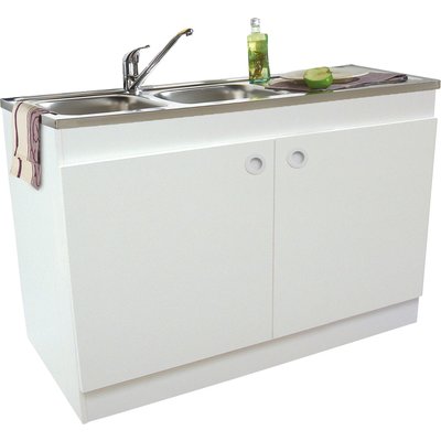 Sous-évier decliq au sol. mélaminé blanc. 2 portes - decliq ''nouvelle poignee encastree'' réf. s13n22120. materiel.ci - Côte d'Ivoire vous facilite la vie avec une boutique en ligne complète pour tous vos besoins en quincaillerie en Côte d'Ivoire. des produits fiables livrés rapidement.