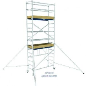 Échafaudage roulant aluminium - spyder hauteur plancher 5,80 m hauteur maxi travail 7,80 m nbr de plancher 3 poids 172 kg. disponible abidjan cote d'ivoire.