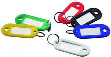 Étiquettes porte-clés plastique avec crochet et trou blanc boîte de 100 p. disponible abidjan cote d'ivoire.