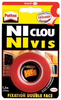 Adhésif de fixation ni clou ni vis 50kg pattex - multi-supports - rl. disponible abidjan cote d'ivoire.