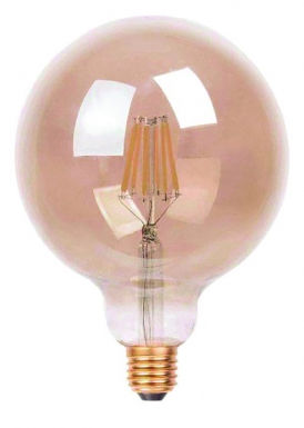 Ampoule led filament globe grise g125 e27 8w 650 lm 4000°k bt1. disponible abidjan cote d'ivoire.
