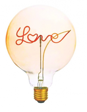 Ampoule led filament love à poser globe ambre g125 e27 2w 120 lm 2100°k bt1. disponible abidjan cote d'ivoire.