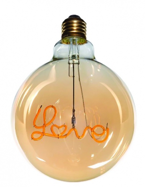 Ampoule led filament love à suspendre globe ambre g125 e27 2w 120 lm 2100°k bt1. disponible abidjan cote d'ivoire.