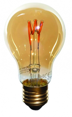 Ampoule led filament spirale standard ambre a60 e27 3w 130 lm 2100°k bt1. disponible abidjan cote d'ivoire.