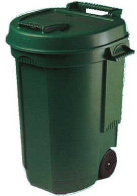 Bac roulant - pour la maison ou le jardin - contenance 110 litres - coloris vert. disponible abidjan cote d'ivoire.