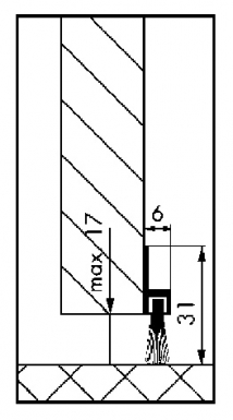 Bas de porte de garage ibs 31 alu brosse rigide à visser haut. disponible abidjan cote d'ivoire.