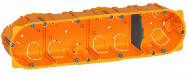 Boîte multiposte batibox cloisons sèches 4 postes 8 à 10 modules - profondeur 40 mm. disponible abidjan cote d'ivoire.