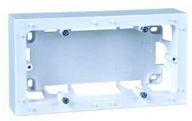 Boîte pour montage en saillie 2 postes entraxe 71 mm 85x156x40 mm blanc. disponible abidjan cote d'ivoire.