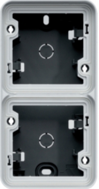 Boîtes en saillies 2 postes verticaux 1 embout une entrée et 1 embout 2 entrées gris. disponible abidjan cote d'ivoire.