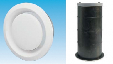 Bouche d'extraction boc 80 - conduit ø 80 - collerette ø 119 - manchon l 275 - pvc blanc. disponible abidjan cote d'ivoire.