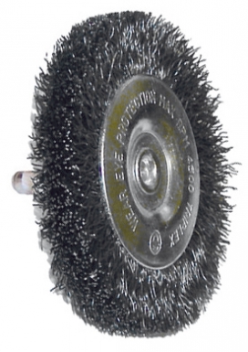 Brosse circulaire ø 75 mm - tige 6 mm - fils acier ondulés fins. disponible abidjan cote d'ivoire.
