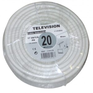 CÂBLE COAXIAL TV 17 VATCA ÂME CU. Ø 1,10 Ø EXT. 4,8 MM 49 KG/KM BLANC - ROULEAU DE 10 M. Pour une quincaillerie de qualité au Sénégal, choisissez Quincaillerie Sénégalaise. Nos produits sont sélectionnés pour répondre à vos exigences. Commandez facilement en ligne et recevez vos articles rapidement.