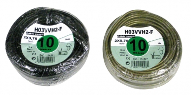 Câble souple ho3vv h2-f âme cuivre nu câblé 2x0,75 mm2 or - rouleau 10 m - prix à la pièce. disponible abidjan cote d'ivoire.