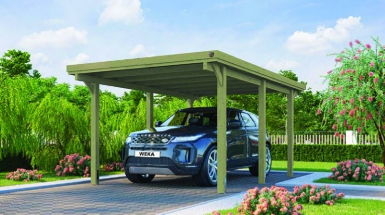 Carport modèle 617 1 voiture abri voiture 322x512 poteaux 12x12cm plaques acier galvanisée. disponible abidjan cote d'ivoire.