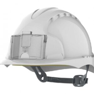 Casque de chantier evo2 - porte-badge - ventilé - serrage glissière - blanc. disponible abidjan cote d'ivoire.