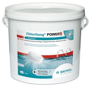 Chlore lent chlorilong power 5 - galets 250 g - seau 5 kg. disponible abidjan cote d'ivoire.