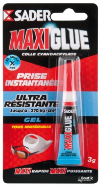 Colle maxiglue gel - multi-supports - tube 3 g. disponible abidjan cote d'ivoire.
