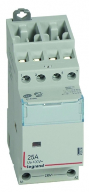 Contacteur de puissance cx³ bobine 230v~ sans commande manuelle - 4p 400v~ - 25a - contact 4o - 2 modules. disponible abidjan cote d'ivoire.